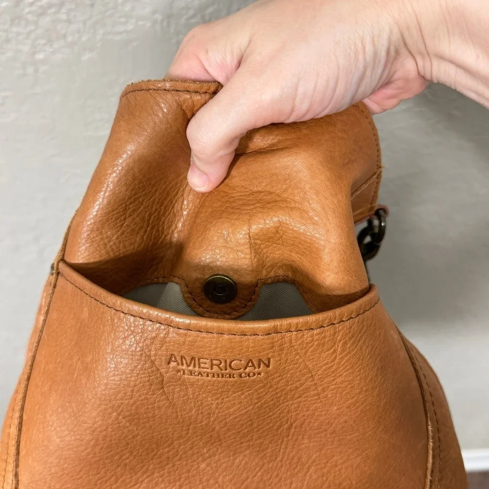 American Leather Austin Shoulder Bag Austin Cafe Latte Pebble Slouchy Hobo Purse